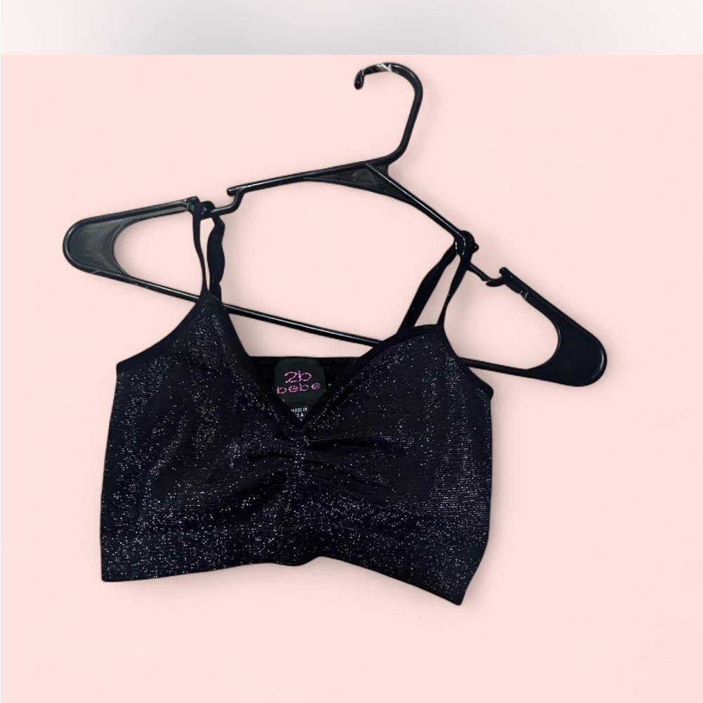 Bebe Glittery Black Bralette